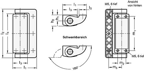 Ganter 139.2-49-101 SCHARNIER - GN 139-2 Scharniere ohne Schalter - Zink Druckguss-Skizze