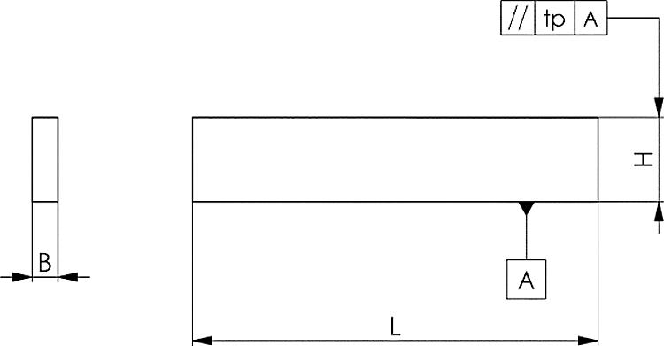 AMF 6347S Parallelunterlagen-Satz, Standard, Paar: 14, L: 150 - LE 6347S Parallelunterlagen-Satz - Standard-Skizze