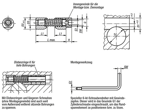 Kipp K0375.05 RUNDSPANNER - KIPP K0375 Rundspannelemente