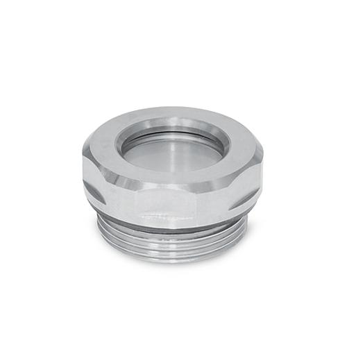 Ganter 743.4-11-M16X1,5-B ÖLSCHAUGLAS AUS EDELSTAHL - GN 743-4 Edelstahl Oelschauglaeser - Floatglas-Abbildung