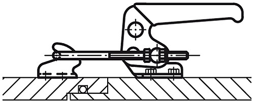 Kipp K0080.0140N BÜGELSPANNER HORIZONTAL       EDELSTAHL, MIT GEGENHALTER, P= - KIPP K0080 Buegelspanner horizontal mit Gegenhalter
