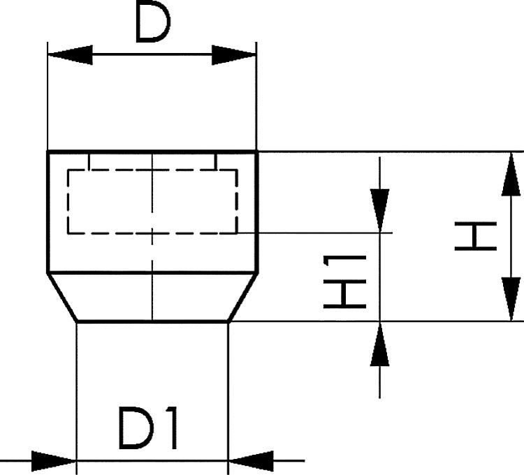 AMF 6893-M10 Schutzkappe, Größe : M10, SW: 16, D: 22,0, H: 17,5 - LE 6893 Schutzkappe -Skizze