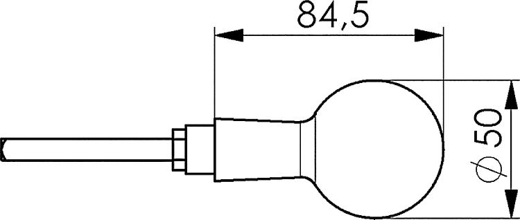 AMF 484W Türknopf, lose, Türknopf: Ø 50 mm - LE 484W Tuerknopf - lose -Skizze