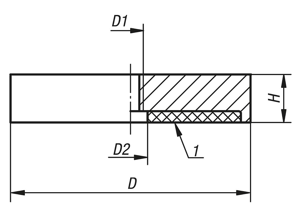 Kipp K0556.04 FLACHGREIFER AUS NEODYM, MIT INNENGEWINDE - K0556 Flachgreifer mit Innengewinde aus NdFeB - Massblatt