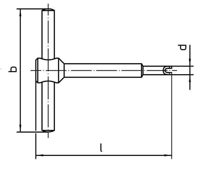 Halder 22060.0805 Schraubendreher für Federnde Druckstücke mit Innensechskant für Gewindegröße M 5 - EH 22060 Schraubendreher fuer Federnde Druckstuecke-Skizze