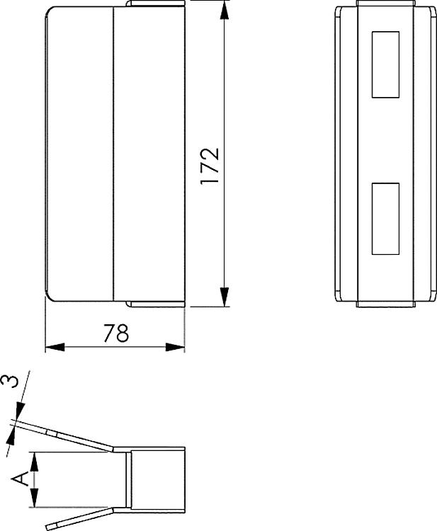AMF 147SNIG-30 Schiebetor-Schließkasten, V2A, für Kastenbreite: 30 mm, A: 31 mm - LE 147SNIG Schiebetor-Schliesskasten - V2A -Skizze
