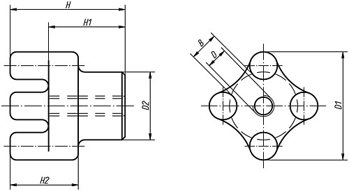 Norelem 06550-10 KLAUENMUTTER M10, - Norelem 06550 Klauenmuttern