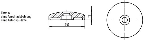 Kipp K0425.10601 TELLER F. STELLFUSS FORM A, - KIPP K0425-A Teller fuer Stellfuesse aus Zinkdruckgus