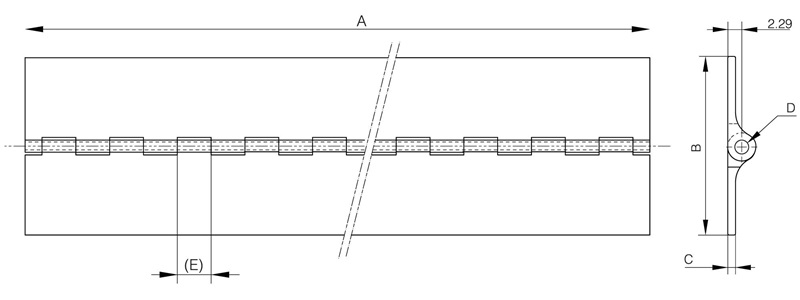 Leschhorn 72-1-4000 FINALU® Stangenscharnier - LE 72-1-4000 FINALU Stangenscharnier-Skizze