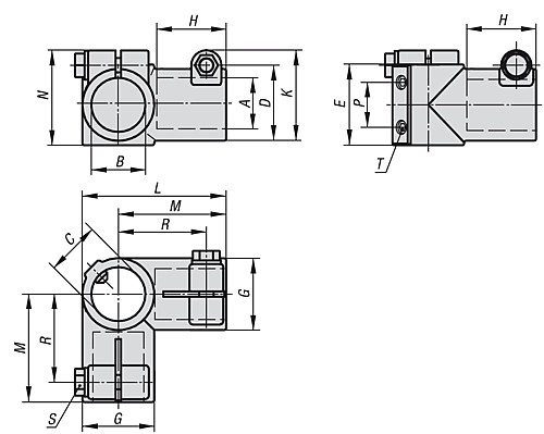Kipp K0476.530 WINKELKLEMMSTÜCK ALUMINIUMGUSS, A=30,1, B=30,1 - KIPP K0476 Winkelklemmstuecke - Aluminium