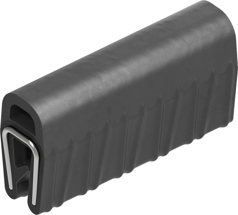 Leschhorn 1011-24-01-50 Kantenschutz-Dichtprofile, Dichtballon, oben, Klemmbereich von 0,8-1,5mm, Höhe 15,7mm, Mat. EPDM / EPDM, 1 VPE=50m (Rolle) - LE 1011-24-01 Kantenschutz-Dichtprofile - Moosgummi EPDM - Klemmprofil EPDM-Abbildung