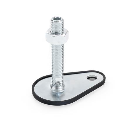 Ganter 42-50-M16-100-A0-U STELLFUß MIT BEFESTIGUNGSLASCHE - GN-42-Stellfuesse-Stahl-mit-Befestigungslasche-Tropfenform-UK-A1