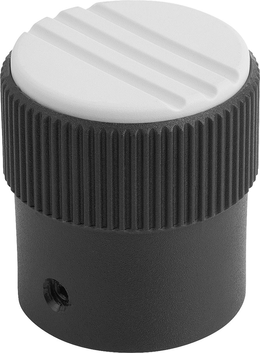 Norelem 06100-11055 NOVO.GRIP DOSIERKNOPF GR.1  D=5H8, FORM A, DECKEL LICHTGRAU - 06100-11055 NOVO-GRIP DOSIERKNOPF GR-1  D 5H8 - FORM A - DECKEL LICHTGRAU
