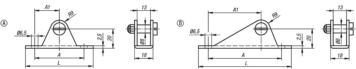 Norelem 27616-08095 LAGERSCHUH FORM B - NLM 27616 Lagerschuhe - Massblatt