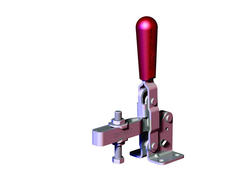 DESTACO 210-TUB Vertikal-Kniehebelspanner Haltekraft 2800 N - 3400 N, Öffnungswinkel 105° - 210-USS Vertikalspanner - U-Spannarm - Fuss abgewinkelt - Edelstahlausfuehrung