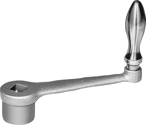 Norelem 06490-106X10 HANDKURBEL, GERADE, FORM F, L1=63, S=10, H=20 - Norelem 06490-F Handkurbeln gerade aehnlich DIN 469 - Form F