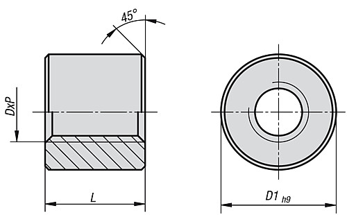 Norelem 24003-1203132 TRAPEZGEWINDEMUTTER RECHTSGEWINDE, RUND, EING NGIG - Norelem 24003 Trapezgewindemuttern rund Rechtsgewinde - eingaengig