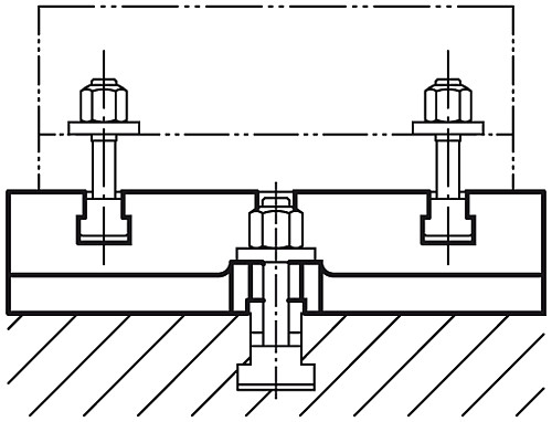 Norelem 01040-01 GRUNDPLATTE GG, MIT T NUTEN, L=280, B=16,5, S=50 - Norelem 01040 Grundplatten mit T Nuten Grauguss