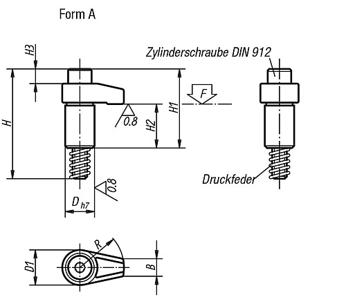 Kipp K0014.110030 SPANNHAKEN GESCHLIFFEN FORM A - KIPP K0014-A Spannhaken geschliffen Form A