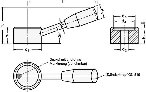 Ganter 750-32-V10-N Schaltnaben, Stahl - GN 750 Schaltnaben - Stahl-Skizze