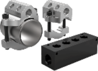 DESTACO  CPI-MBC-150-4-4 Vakuum/Druckluft-Verteiler Rohranschluß, Eingangsanschluß 1x 3/8-NPT, Verteileranschluß 4x 1/4-NPT, RohrØ 38,1 mm - LE70000 Vakuum-Druckluft verteiler