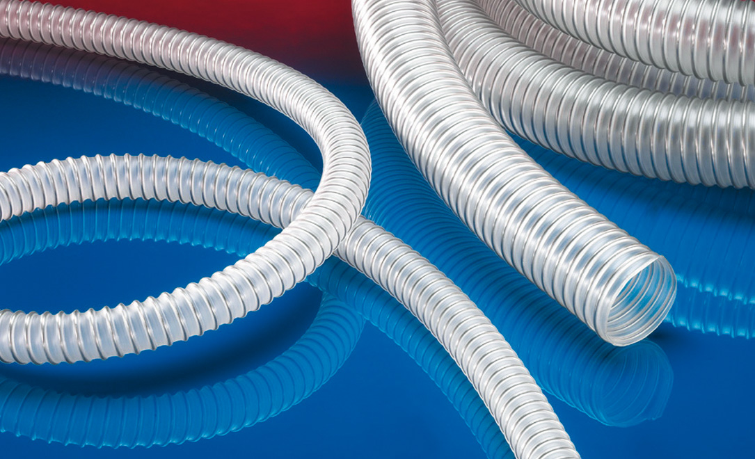 Norres 355-0025-1018-10 Antistatischer Lebensmittelschlauch und Pharmaschlauch, schwer, Edelstahldraht(INOX), Innen-Ø 25 mm, Aussen-Ø 32 mm, Biegeradius 20 mm - Norres 355 - AIRDUC PUR-INOX 355 FOOD-AS -HD-