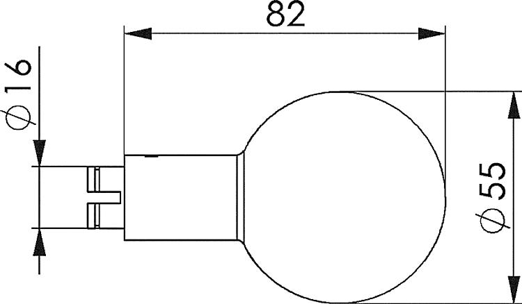 AMF 430 Türknopf, gerade, Türknopf: Ø 55 mm - LE 430 Tuerknopf - gerade -Skizze