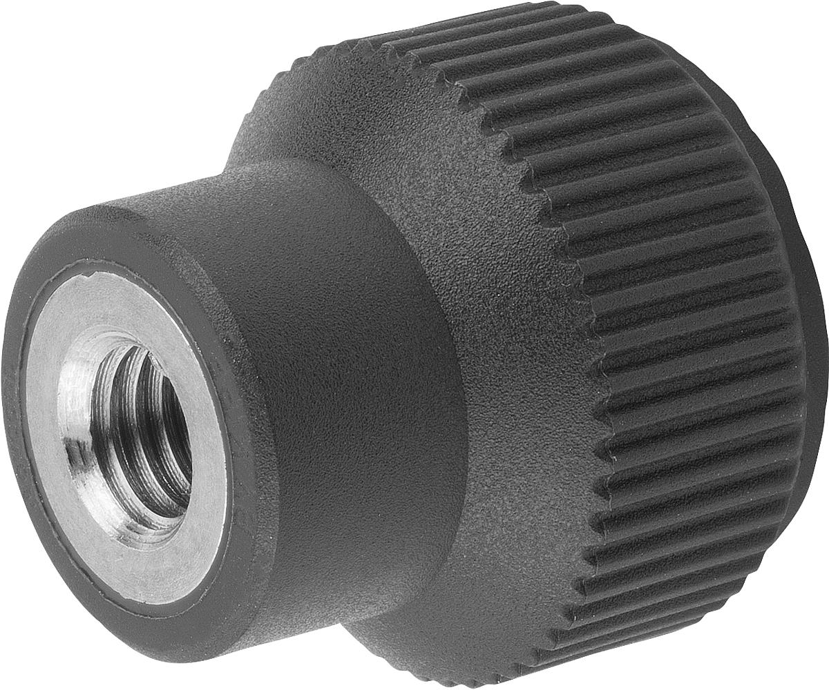Norelem 06092-0105 NOVO.GRIP RÄNDELKNOPF GR.1  M5     EDELSTAHL, DECKEL SCHWARZGRAU - 06092-0105 NOVO-GRIP RAENDELKNOPF GR-1  M5     EDELSTAHL - DECKEL SCHWARZGRAU