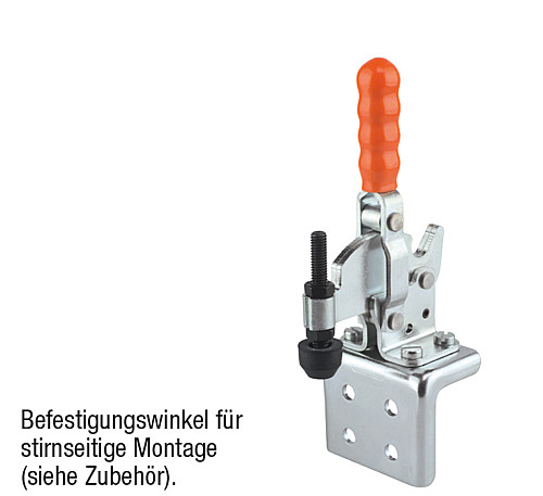 Kipp K0065.0075 KURVENSCHNELLSPANNER VERTIKAL, MIT WAAGRECHTEM FUSS, P=75 da - KIPP K0065 Kurvenschnellspanner vertikal mit waag