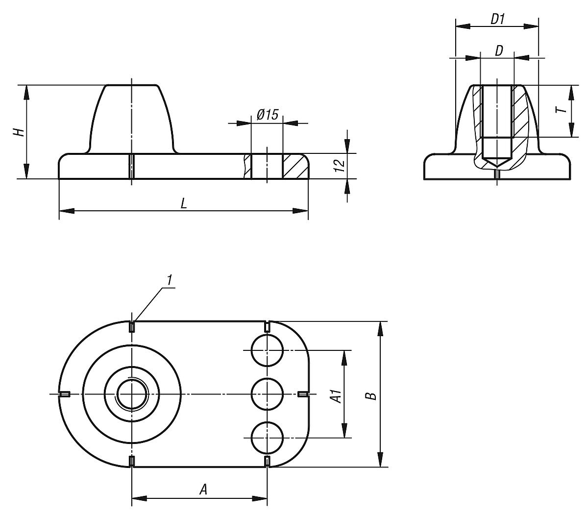 Norelem 27833-201 ENTENFUSS M20, - NLM 27833 Entenfuesse - Massblatt