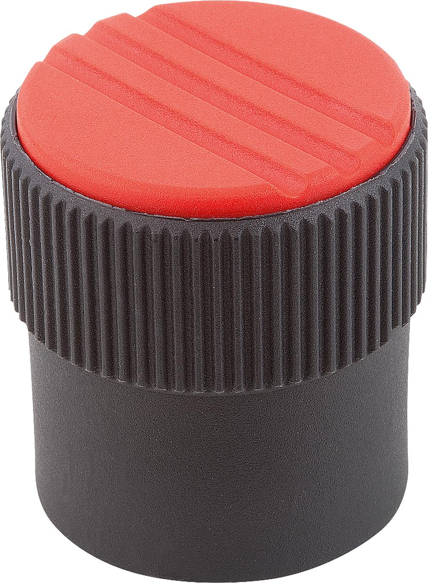 Kipp K0248.11056 NOVO.GRIP DOSIERKNOPF GR.1  D=5H8, FORM A, DECKEL VERKEHRSROT - K0248-11056 NOVO GRIP DOSIERKNOPF GR 1 D 5H8 - FORM A - DECKEL VERKEHRSROT