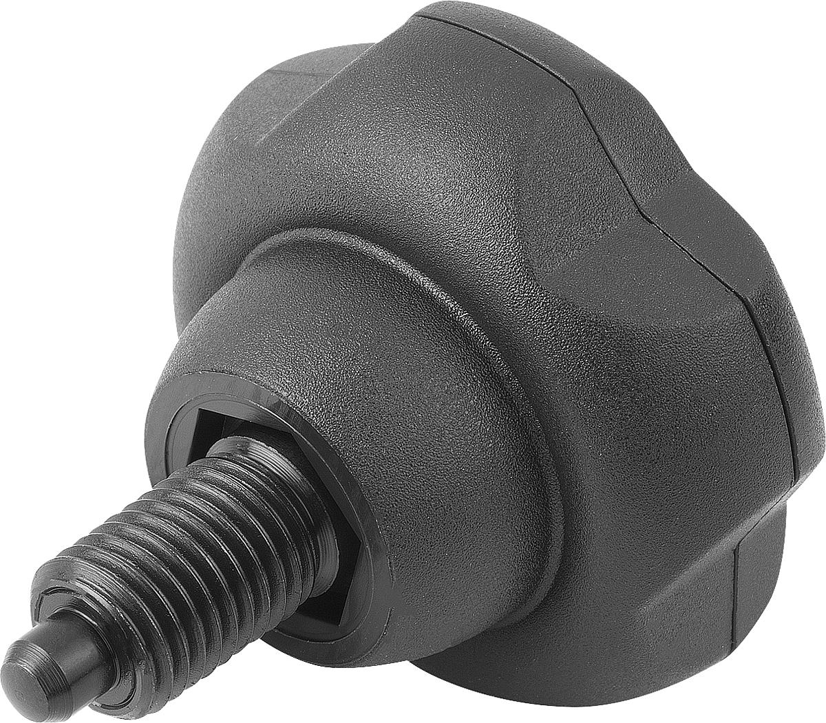 Kipp K0245.1206 ARRETIER  UND SPANNGRIFF GR.2, D=50, M12X1.5, DECKEL SCHWARZGRAU - K0245-1206 ARRETIER UND SPANNGRIFF GR 2 - D 50 - M12X1-5 - DECKEL SCHWARZGRAU