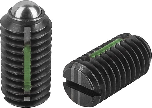 Kipp K0321.203 FEDERNDES DRUCKSTÜCK  M3, KUGEL, LONG LOK, VERSTÄRKTE FEDERK - KIPP K0321 Federnde Druckstuecke mit Schlitz und Ku