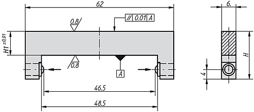 Kipp K0908.5001295 WERKSTUECKUNTERLAGE H=10 - KIPP K0908 Auflageleisten