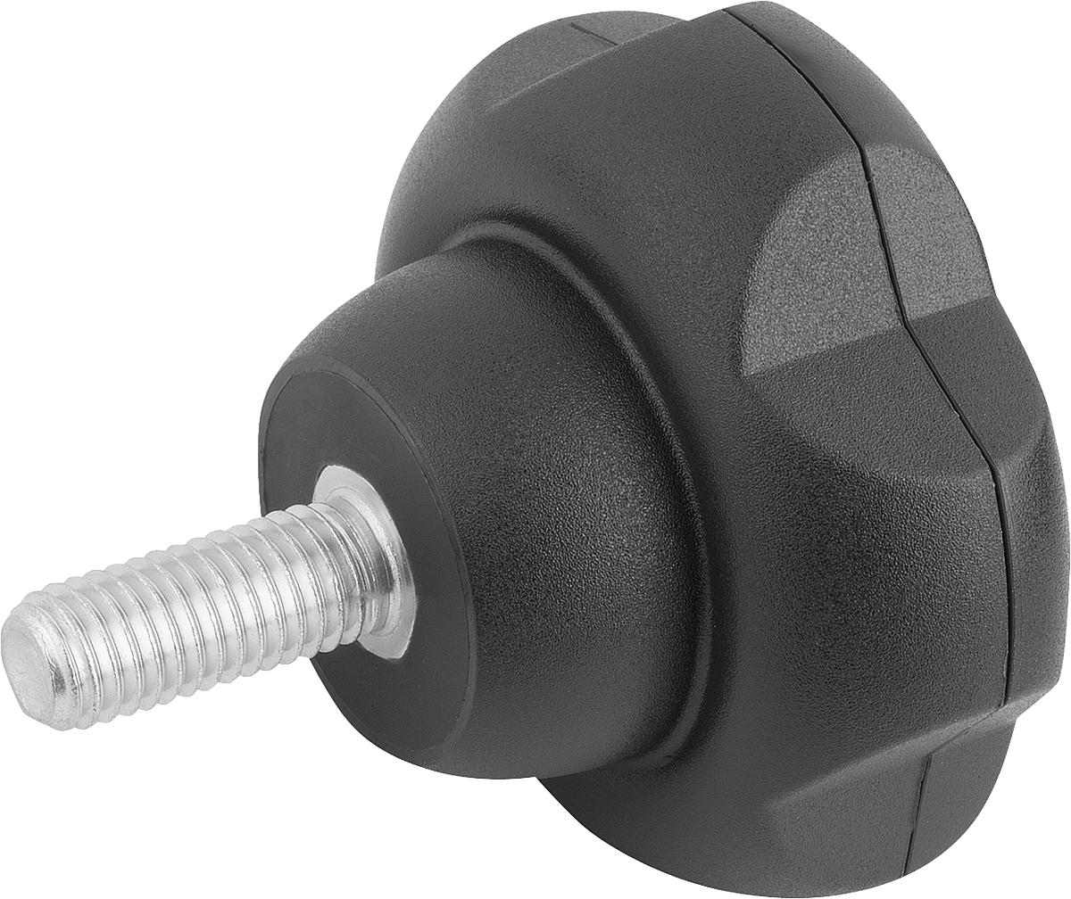 Kipp K0255.6312X25 NOVO.GRIP KLEMMGRIFF D=63  M12X25, DECKEL SCHWARZGRAU - K0255-6312X25 NOVO GRIP KLEMMGRIFF D 63 M12X25 - DECKEL SCHWARZGRAU