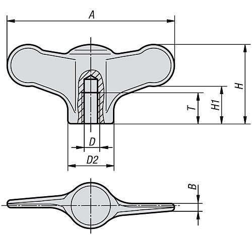 Kipp K0273.210 FLÜGELGRIFF M10               EDELSTAHL, - KIPP K0273 Fluegelgriffe Edelstahl
