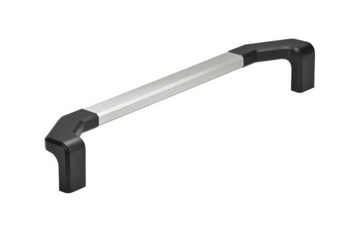 Leschhorn MS-04.300.11   universeller Alu-Maschinengriff A 300,     Schenkel schwarz / Steg natur - Leschhorn MS-04 universelle Maschinen- und Apparategriffe