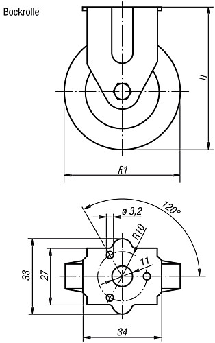 Norelem 95010-050181 Bockrolle - Norelem 95010-B Bockrolle