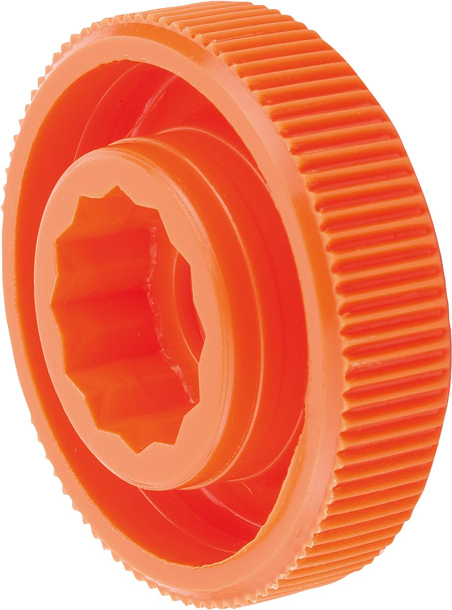 Norelem 06131-01060 RÄNDELKNOPF FÜR SECHSKANTSCHRAUBEN,D1=25 H=8, FORM:A POM, ORANGE, FÜR M06, SW=10 - 06131-01060 RAENDELKNOPF FUER SECHSKANTSCHRAUBEN - D1 25 H 8 - FORM A POM - ORANGE - FUER M06 - SW 1