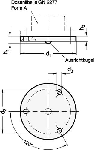 Ganter 2277.1-NI-20 Justierplatten - GN 2277-1 Justierplatten-Skizze