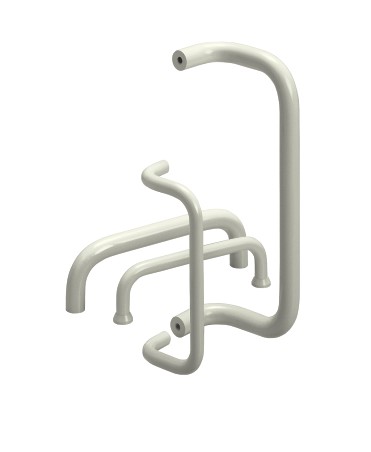 Leschhorn M4-20.250.9002  " Clean Line " abgewinkelte Maschinengriff Rohr Ø 20 mm A 250,  grauweiß pulverbeschichtet - Leschhorn M1 - M4 -Clean Line- abgewinkelte Maschinengriffe