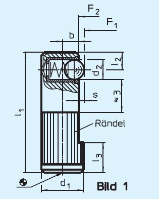 Halder 22140.0008 Federndes Seitendruckstück Ø 8, Kugel  aus rostfreiem Stahl, Standard-Federkraft, einseitig - LE70005 Federnde Seitendruckstuecke