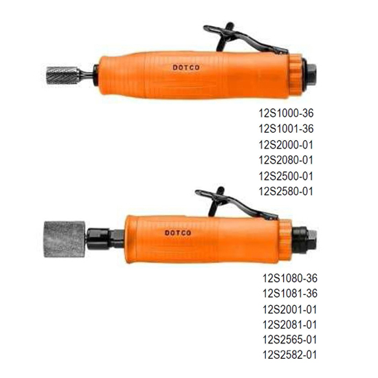 DESTACO 12S1000-36 Geradschleifer Drehzahl 30.000 1/min, Leistung 200 W, Luftaustritt vorne - Destaco Dotco 12S Geradschleifer