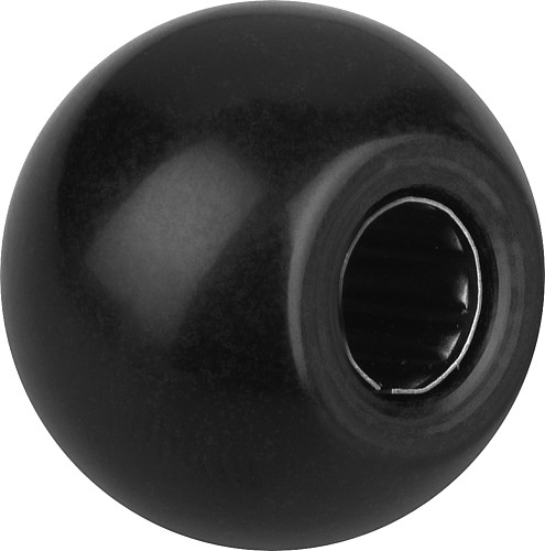 Norelem 06250-43208 KUGELKNOPF D1=32, D5=8, FORM L, DUROPLAST - Norelem 06250-L Kugelknoepfe glatt DIN 319 erweitert - Form L