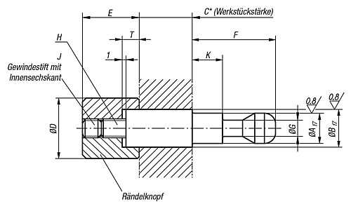 Kipp K0911.412100 SPANNBOLZEN D=12 (HEAVY), L=100 - KIPP K0911 Spannbolzen -Heavy-