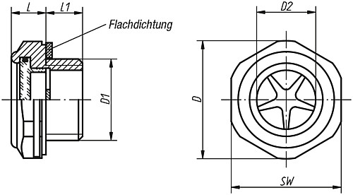 Norelem 28010-20014 ALUMINIUM ÖLSCHAUGLAS, D=20, D1=G 1/4 - Norelem 28010 Aluminium Oelschauglaeser