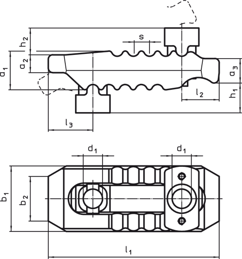 Halder 23185.0013 Spanneisen gezahnt mit verstellbarem Gegenstück 13 / 0-55 - Spanneisen Spanneisen gezahnt - mit verstellbarem Gegenstueck 17 0-70