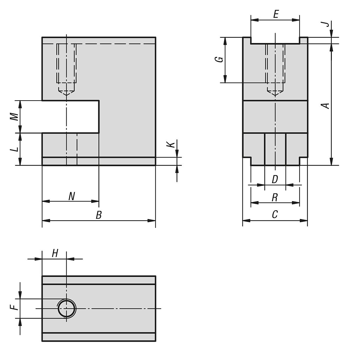 Kipp K0839.16100 HÖHENBLOCK FORM P - K0839 Hoehenbloecke Form P - Massblatt