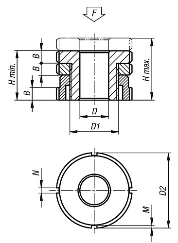 Norelem 27703-0924 NIVEAU AUSGLEICHSELEMENT MIT KONTERMUTTER - Norelem 27703 Niveau Ausgleichselemente mit Kontermutter