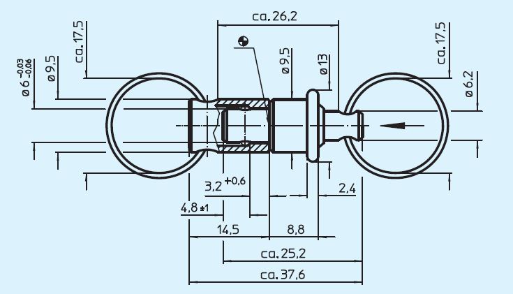 Halder 22340.0905 Kugelsteckverbinder Ø 6 x 3,2, rostfreier Stahl - EH 22340 Kugelsteckverbinder